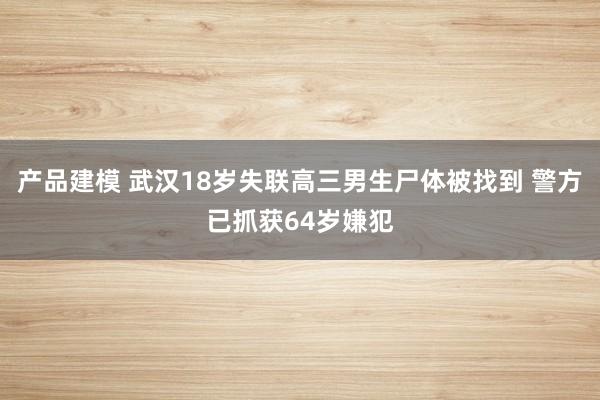 产品建模 武汉18岁失联高三男生尸体被找到 警方已抓获64岁嫌犯